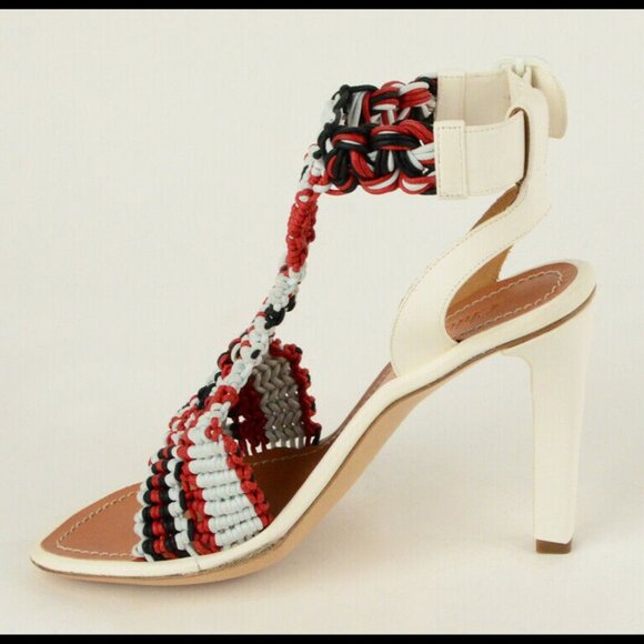 CHLOE SHOES WOVEN LEATHER GLADIATOR 'TRIBAL' SANDALS MULTI COLOR sz 39.5 / 9.5 - Picture 6 of 10